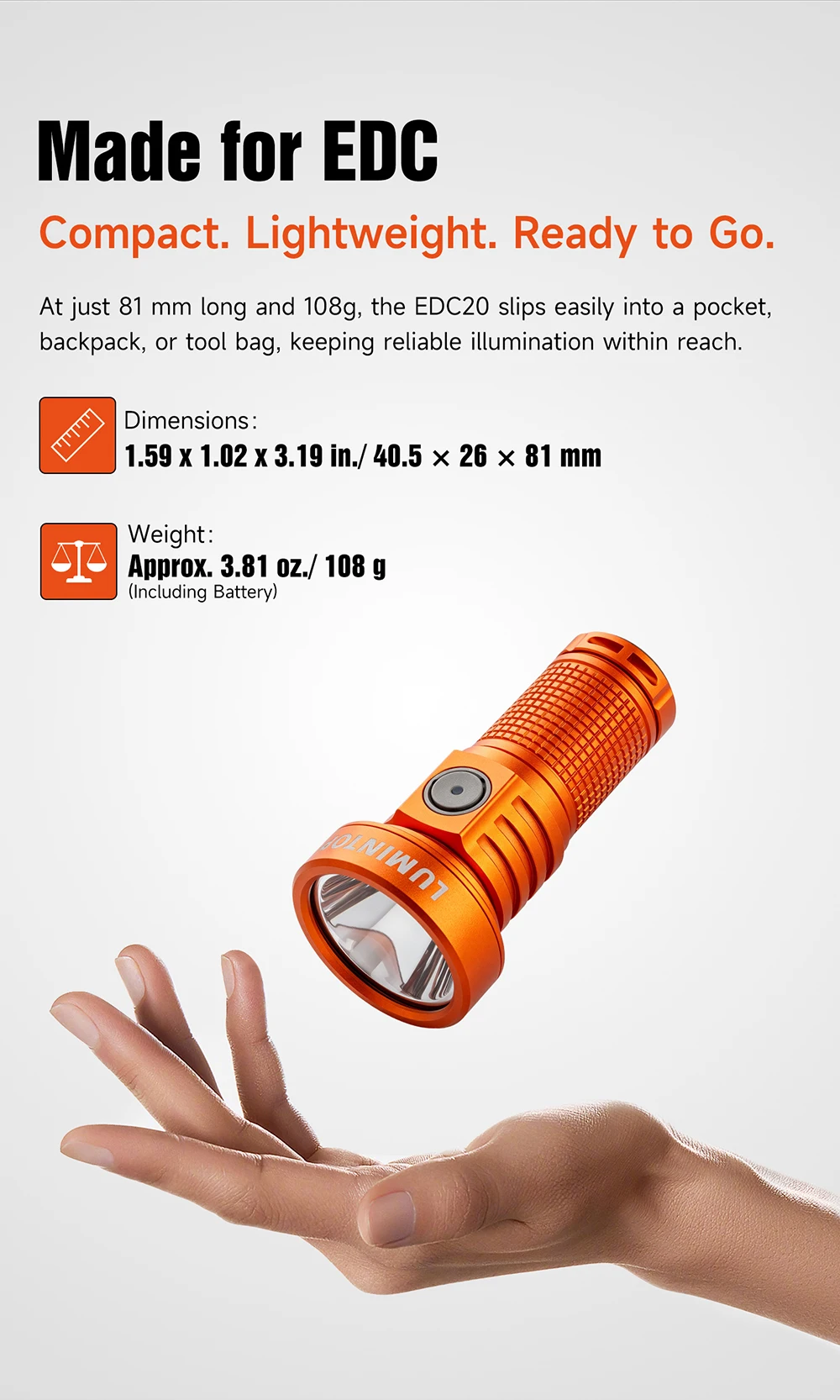 18350 Wiederaufladbare Taschenlampe 18650 LED-Taschenlampe EDC20 2000 Lumen Camping Wandern EDC Werkzeuglicht 600 Meter Reichweite – Detail 4