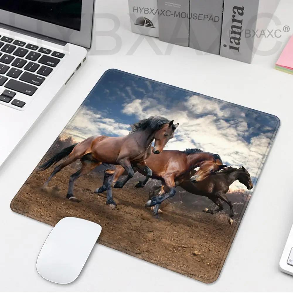 Galloping Horse Mini Mouse Pad Laptop Mat Custom Pc Gaming Set Gamer Setup Ergonomic Keyboard Rug Small Cute Office Accessories