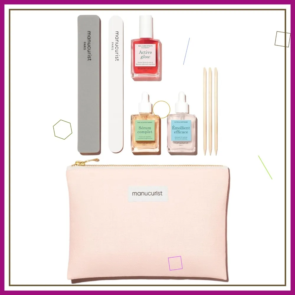 

Vegan Nail Care Set Made in France: File, Buffer, Cuticle Tools & Serum - Perfect Gift for Women