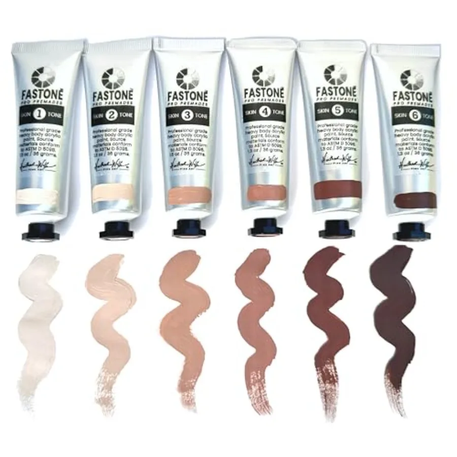 Acrylic Skin Tone Paint Set - 6 Pack Pro Premades