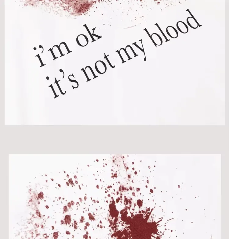 New 24 Men KEN CARSON I'M OK It's Not My Blood T Shirts T-Shirt Hip Hop Skateboard Street Cotton T-Shirts Tee Top US size N135