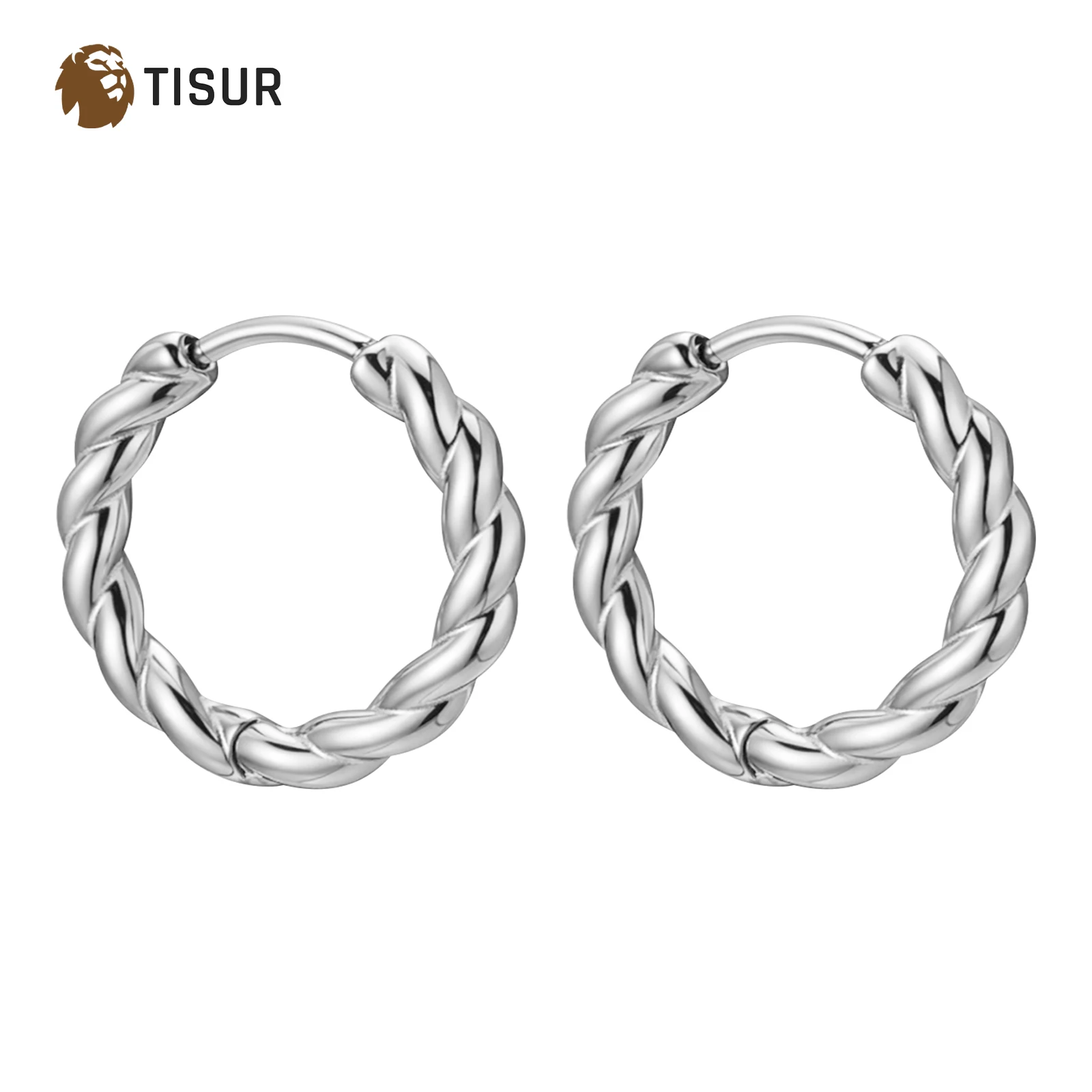 

Титановые серьги TISUR, минималистичные круглые серьги-кольца с покрытием для женщин, классические модные ювелирные изделия