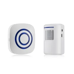 Timbre de puerta inalámbrico, Detector de movimiento de puerta de negocios, timbre de visitante inteligente, alarma de seguridad para el hogar con 1 plug-i, nuevo