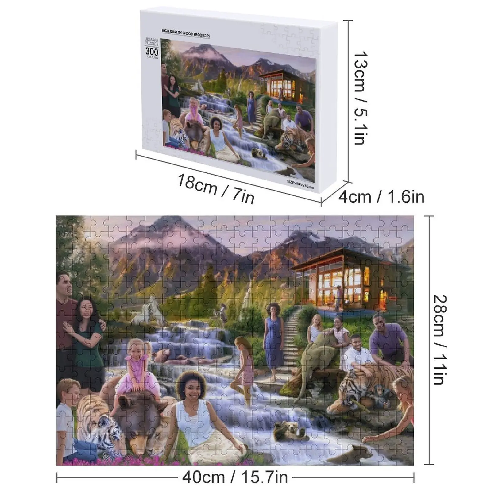 Quebra-cabeça do paraíso da montanha, motores de escala personalizados, quebra-cabeça de presente infantil personalizado