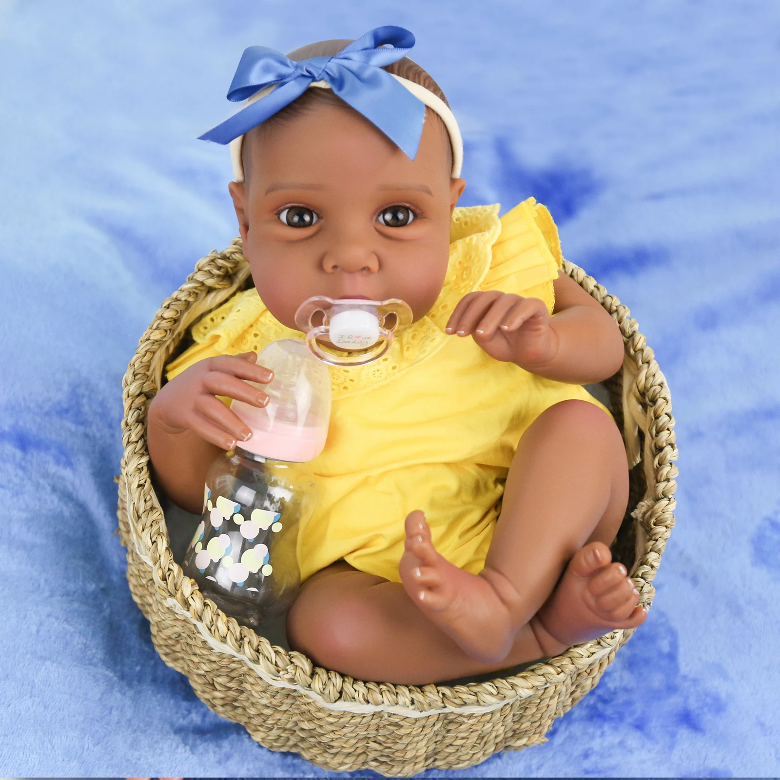 Black Reborn Baby Dolls - 18 Inch Lifelike African American Reborn Girl, Realistic-Newborn Doll That Look Real Weighted Soft Bod