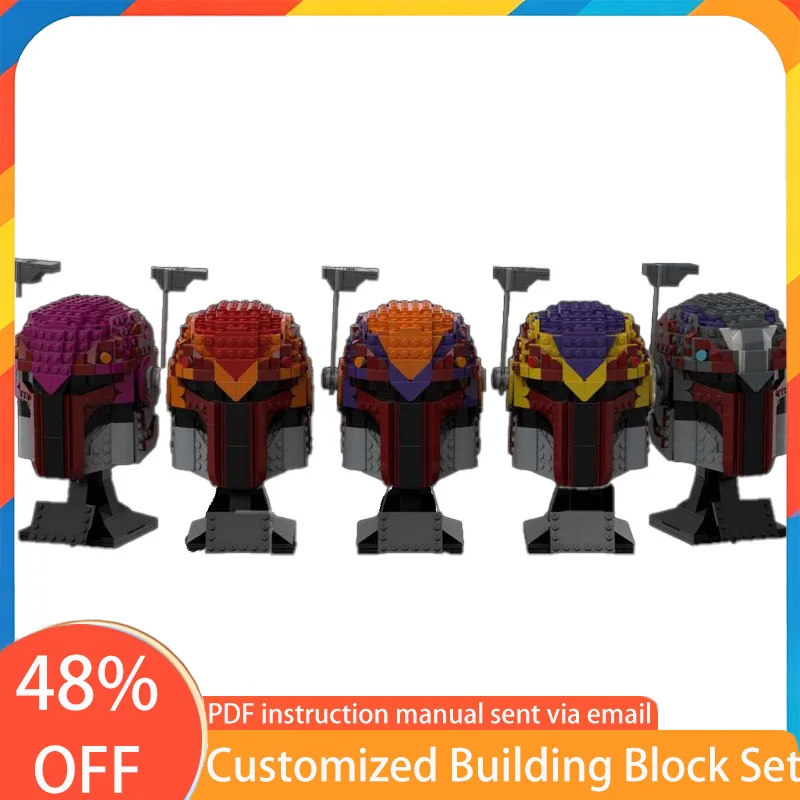 

3311 PCS Helmet Model Helmet MOC Customize Modular Building Block Design Educational Creative Design DIY Boy Toy Christmas Gift