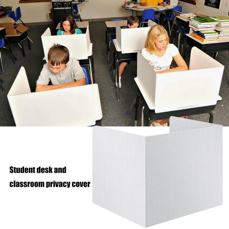 4pcs Privacy Student Desks Sneeze Guard Panel Folder Desk Divider Boards Desktop Testing Panel Study Carrel Classroom School