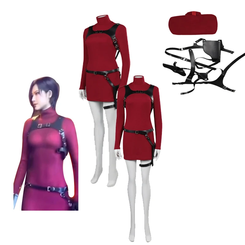 

Biohazard Ada Wong Cosplay Costume For Girls Anime Game Resident 4 Dress Halloween Carnival Party Women Role Disguise Clothes