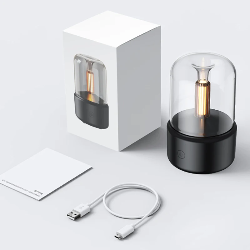 Vintage Night Light Aroma Diffuser Aromatherapy Essential Oils Mini Desktop Air Humidifier USB Creative Ambient Light As Gift