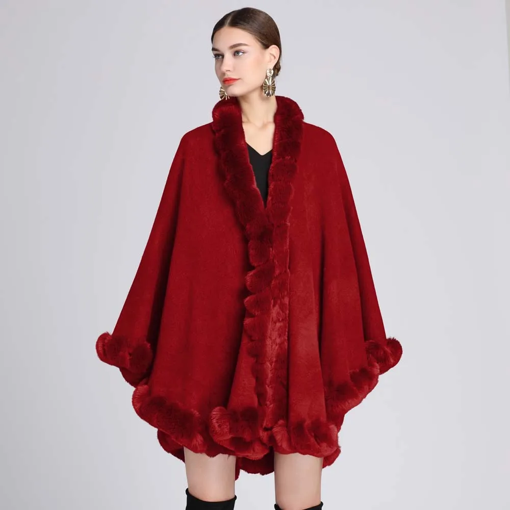 เสื้อคลุมขนเฟอร์เทียมสไตล์หรูหราสำหรับผู้หญิง ฤดูหนาว เสื้อคลุมหนา อุ่นสบาย แฟชั่นเสื้อคลุมยาวแบบหลวม