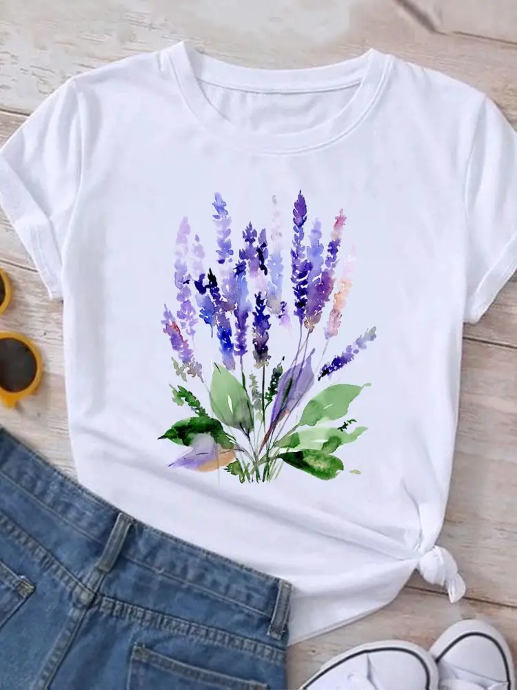

Plant Watercolor Trend Cute T Shirt Clothing Tee Women T-shirt Short Sleeve Print Clothes Tshirt Fashion Female Graphic Top