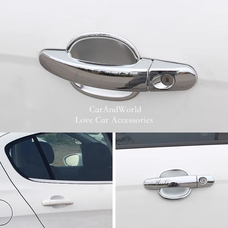 

For Ford Focus MK2 MK3 2012-2017 Door Handle Bowl Frame Cover Trims ABS Chrome Decoration Stickers Car-styling Accessories