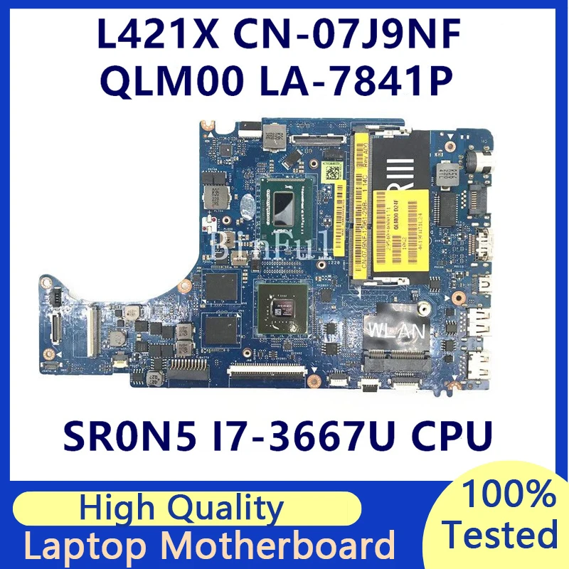 

CN-07J9NF 07J9NF 7J9NF Mainboard For DELL XPS L421X Laptop Motherboard With SR0N5 I7-3667U CPU QLM00 LA-7841P 100%Full Tested OK