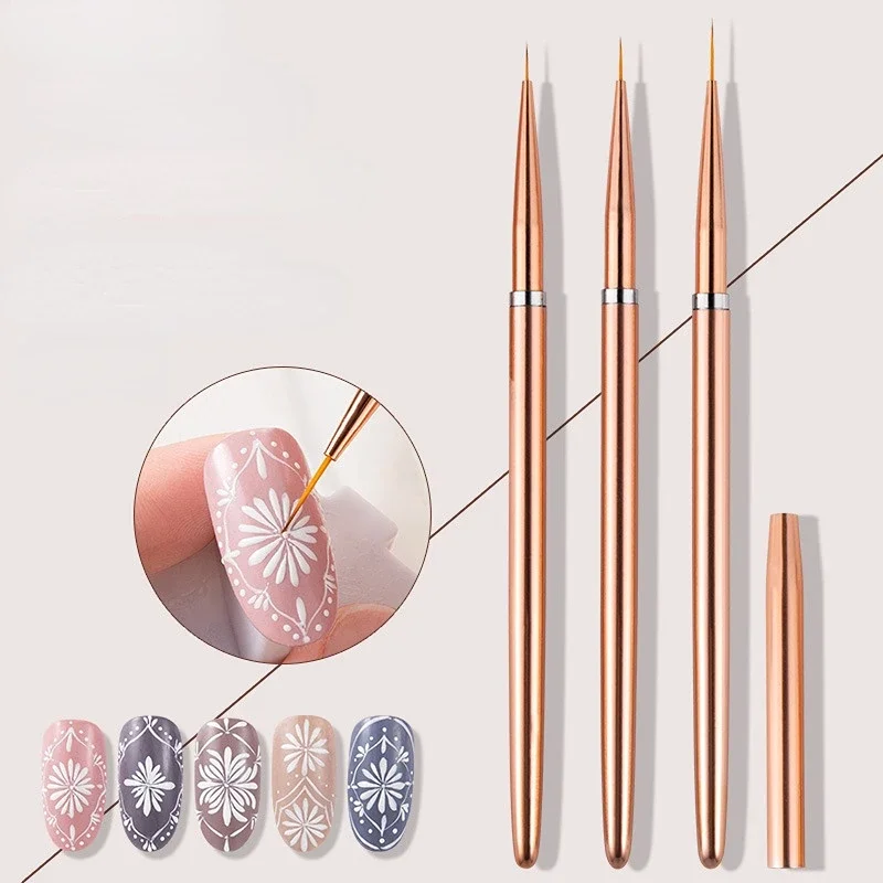 Profissional Nail Art Liner Brushes Set, Linhas alongadas, Striping Desenho, Pintura Gel UV, Nail Design Pen, Manicure Ferramenta