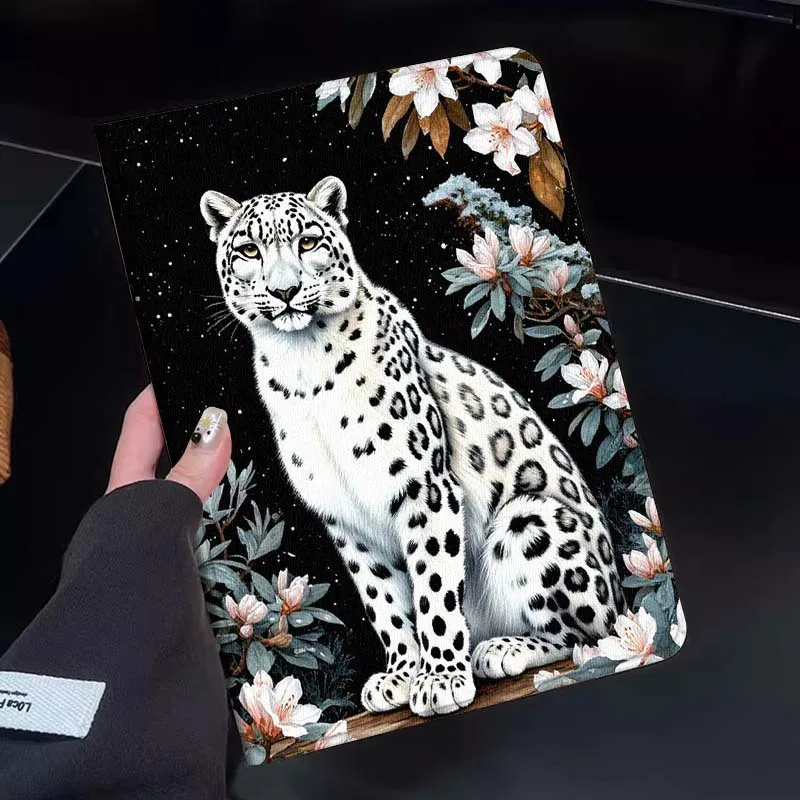 

Snow Leopard Flower Night Tablet Case For Huawei Honor MatePad MediaPad Air 5 6 7 11 V6 V7 V8 V9 X9 X8 T10 T10s C5e T5 Gift