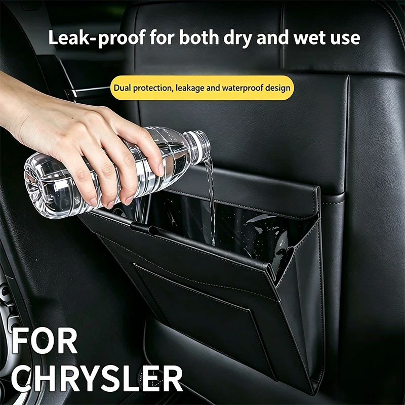 For Chrysler 300c 300 Pacifica 200 Sebring PT Cruiser Car Seat Back Clip‑on Lightweight Easy‑install Trash Organizer Bag