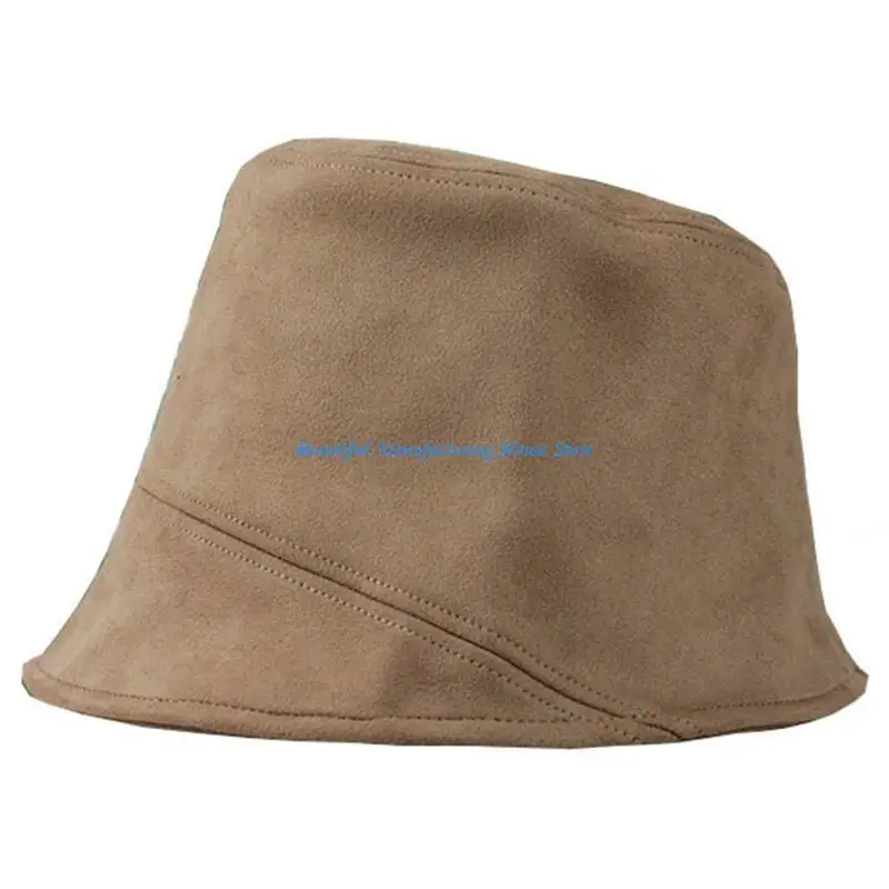 

E56A Color Suede Basin Hat Casual Fisherman Cap Must Have Item for Women Girl