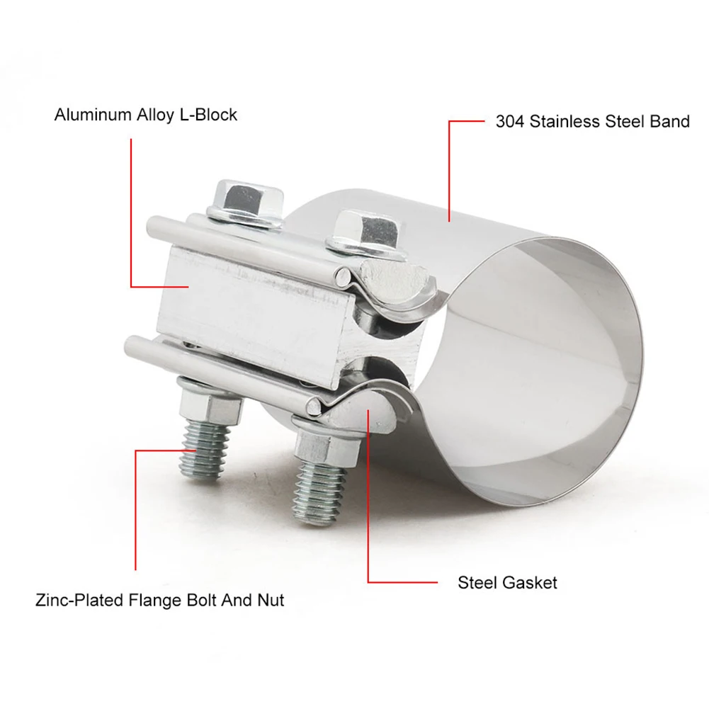 1 шт., зажим для глушителя выхлопной трубы из нержавеющей стали