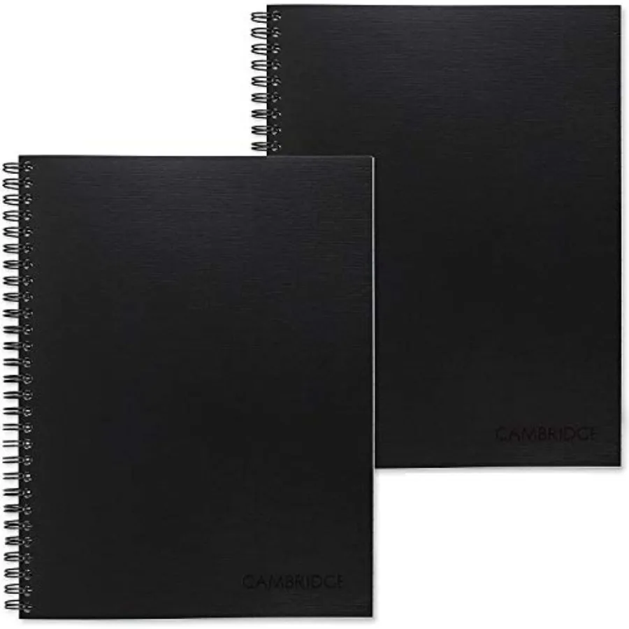 

Business Notebook, Legal Ruled, 6-1/2" x 9-1/2", Wirebound, Black, 2 Pack 73599