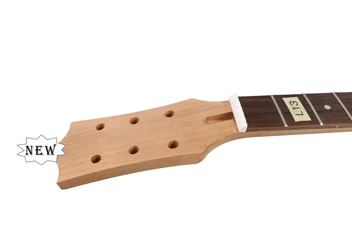 Yinfente New Electric Guitar Neck 22 Fret 24.75 Inch Dots Inlay Rosewood Unfinished Set in Heel for Luthier High Quality