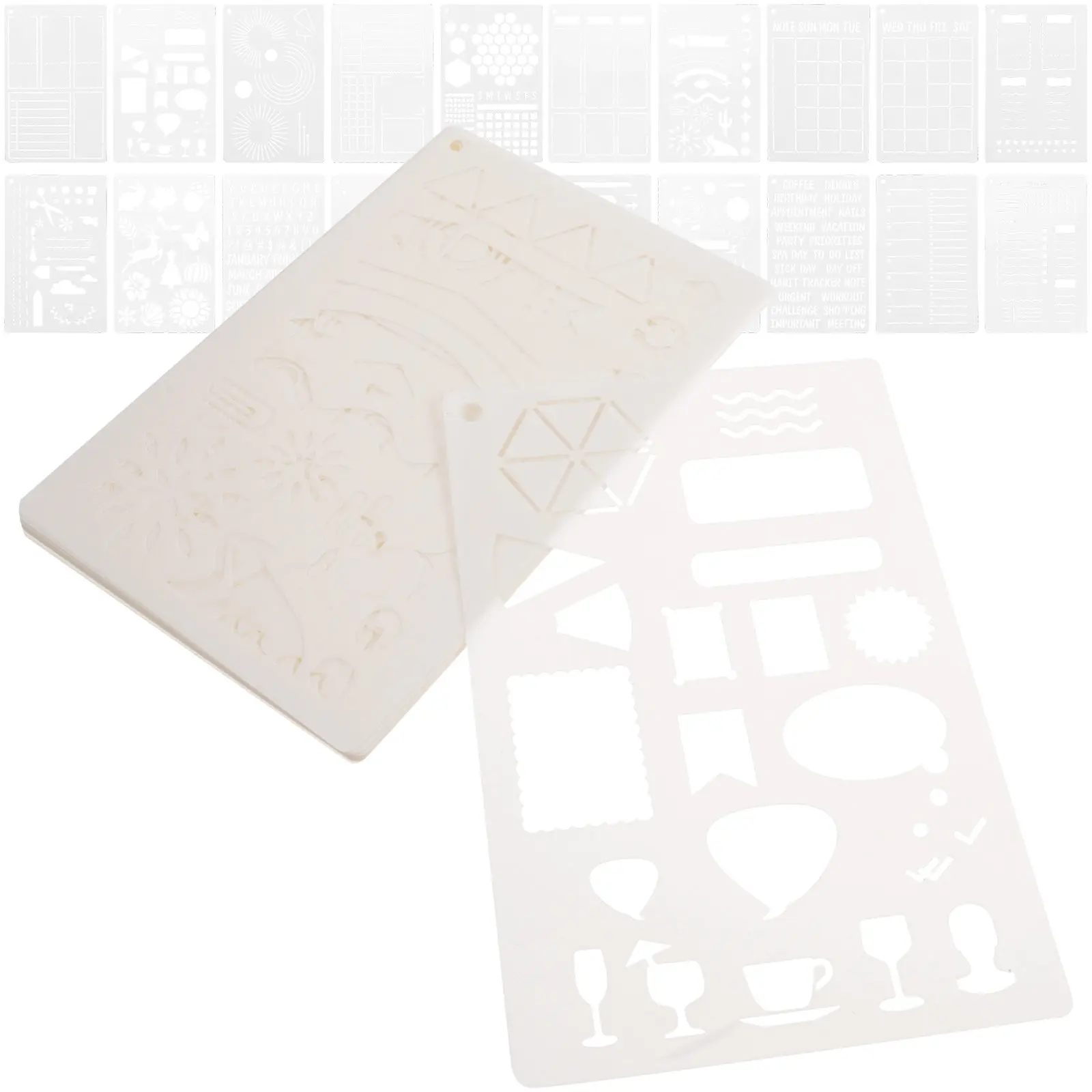 

20Pcs Journal Stencils DIY Painting Templates Stencil Set for Planner Journaling Multifunctional Art Supplies Planner Stencils