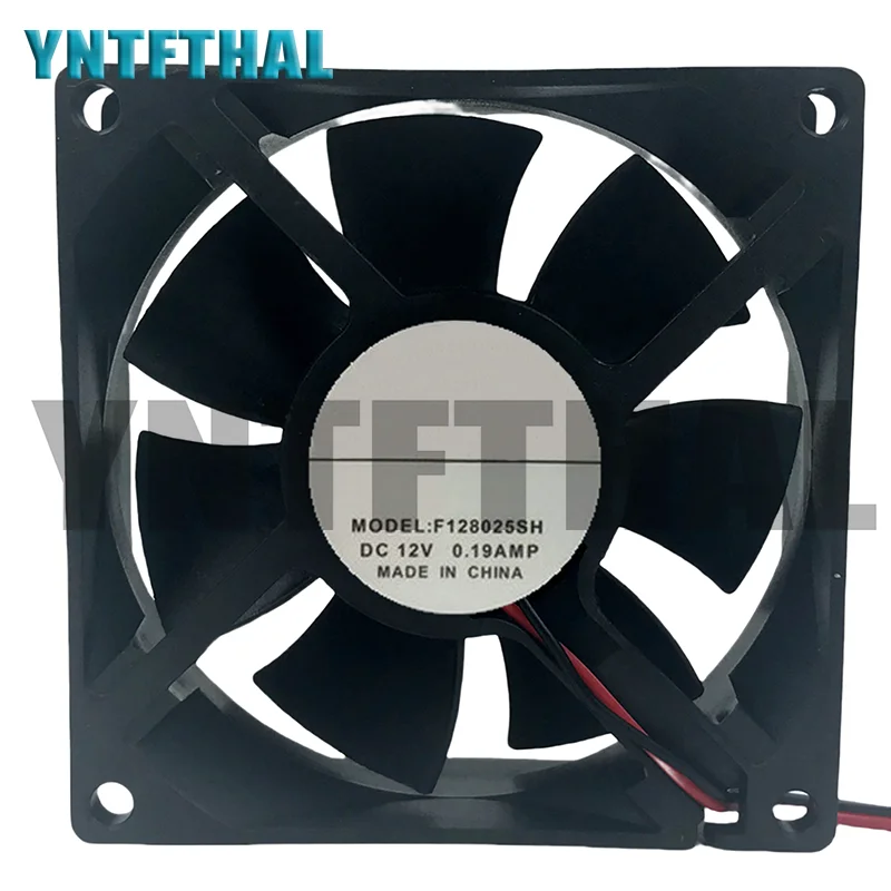 New F128025SH DC12V 0.19A 80*80*25MM Two Lines Cooling Fan