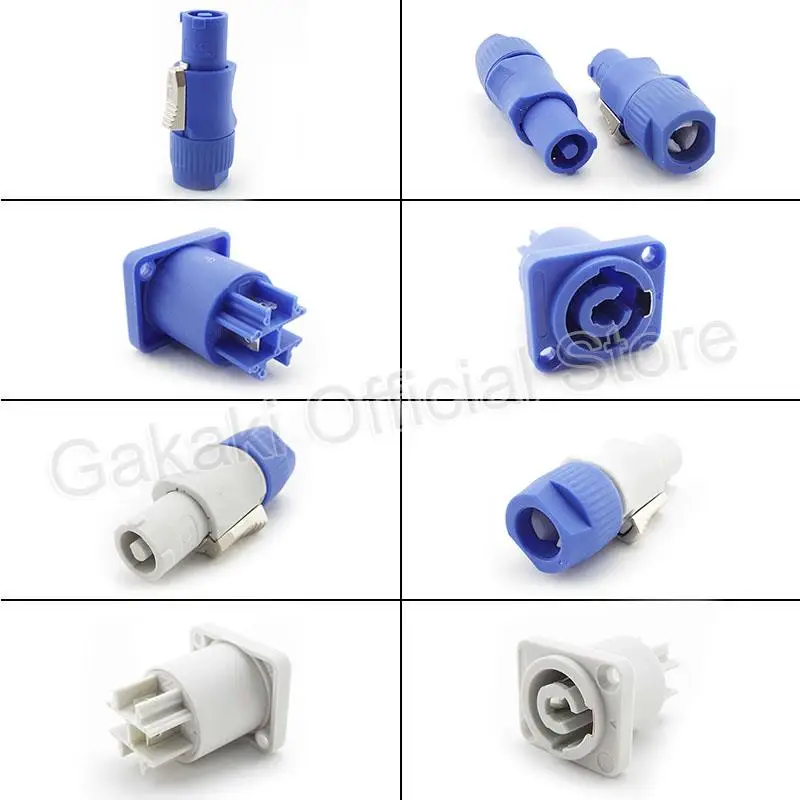 3pin Powercon Xlr Connector Lockable Cable male female Chass Socket Electric Power adapter