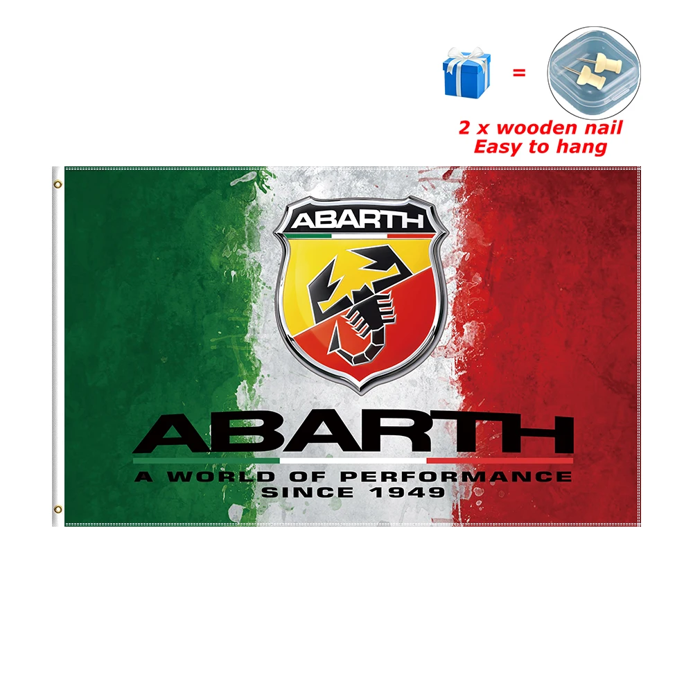 Fiat Abarth Car Decor Flag 3x5 Ft Flying Banner Indoor Outdoor Scorpion