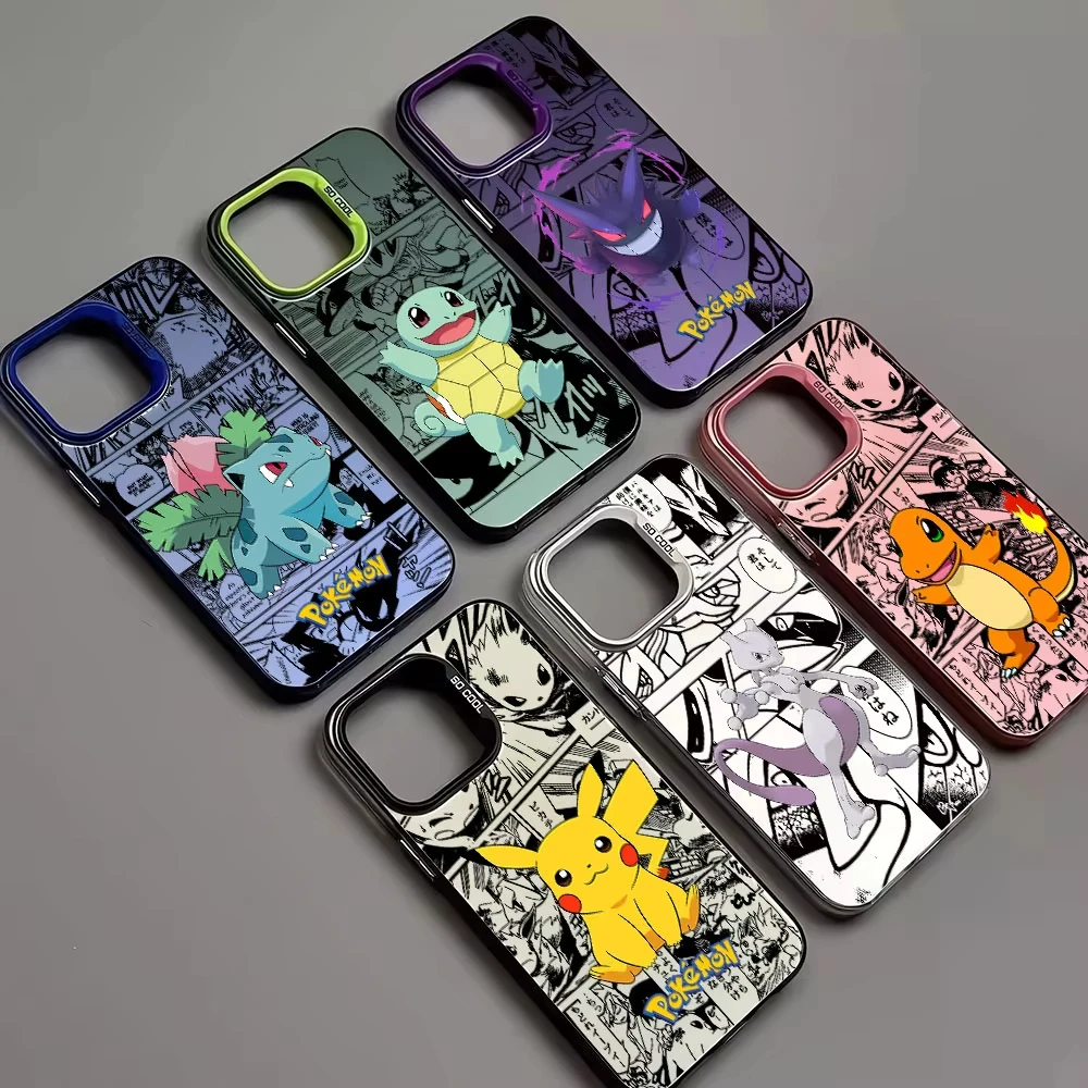 Pokemon P-Pikachu G-Gengar For iPhone 16 15 14 13 12 Pro Max 12 11 XS 7 8 Plus Phone Case Silicone Shockproof Matte Back Covers