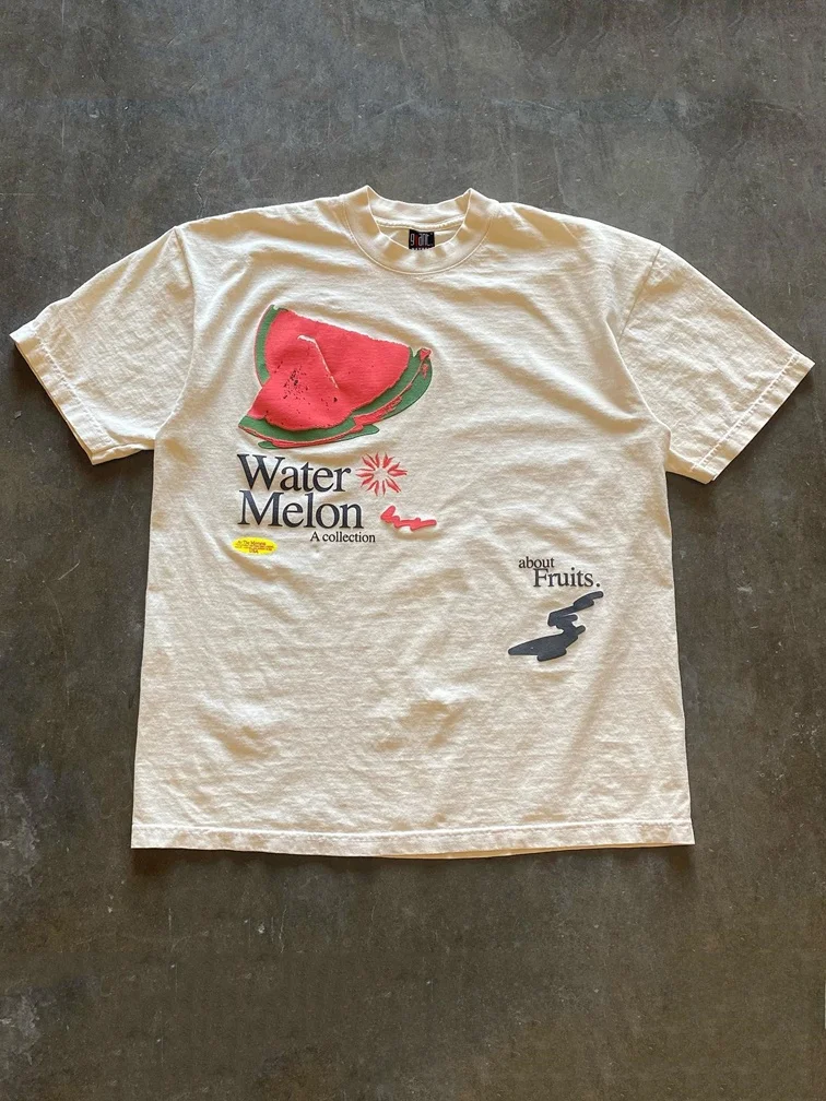 Pure Cotton 260g Heavyweight Short Sleeve T-Shirt XiaoChen Story Multi Design Gourd Letter Harajuku Style Unisex T-Shirt