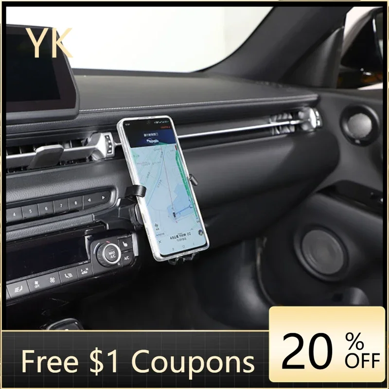 

ABS Black Car Center Console Side Phone Holder GPS Navigation Bracket Interior Car Accessories For Toyota GR Supra MK5 A90 19-25