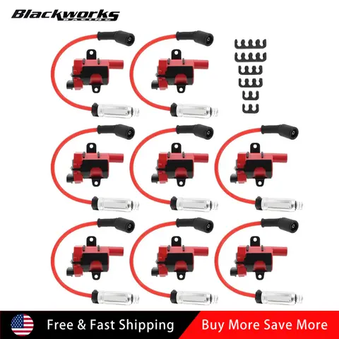 UF262 UF-262 D585 610-02839 8125731900 C1512 Round Ignition Coil Spark Plug Pack for Chevy Silverado GMC LS1 LS3 4.8/5.3/6.0L