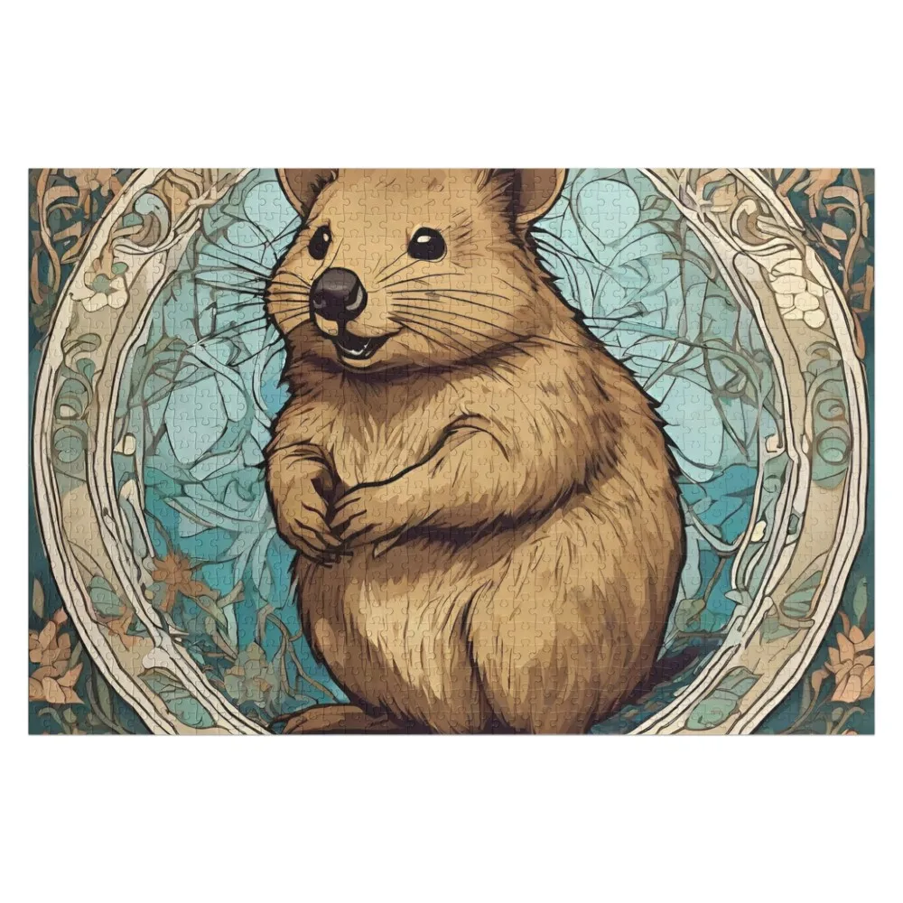 

Art Nouveau Quokka головоломки кусочки головоломки игрушки для взрослых для детей головоломки на заказ персонализированные идеи подарков головоломки