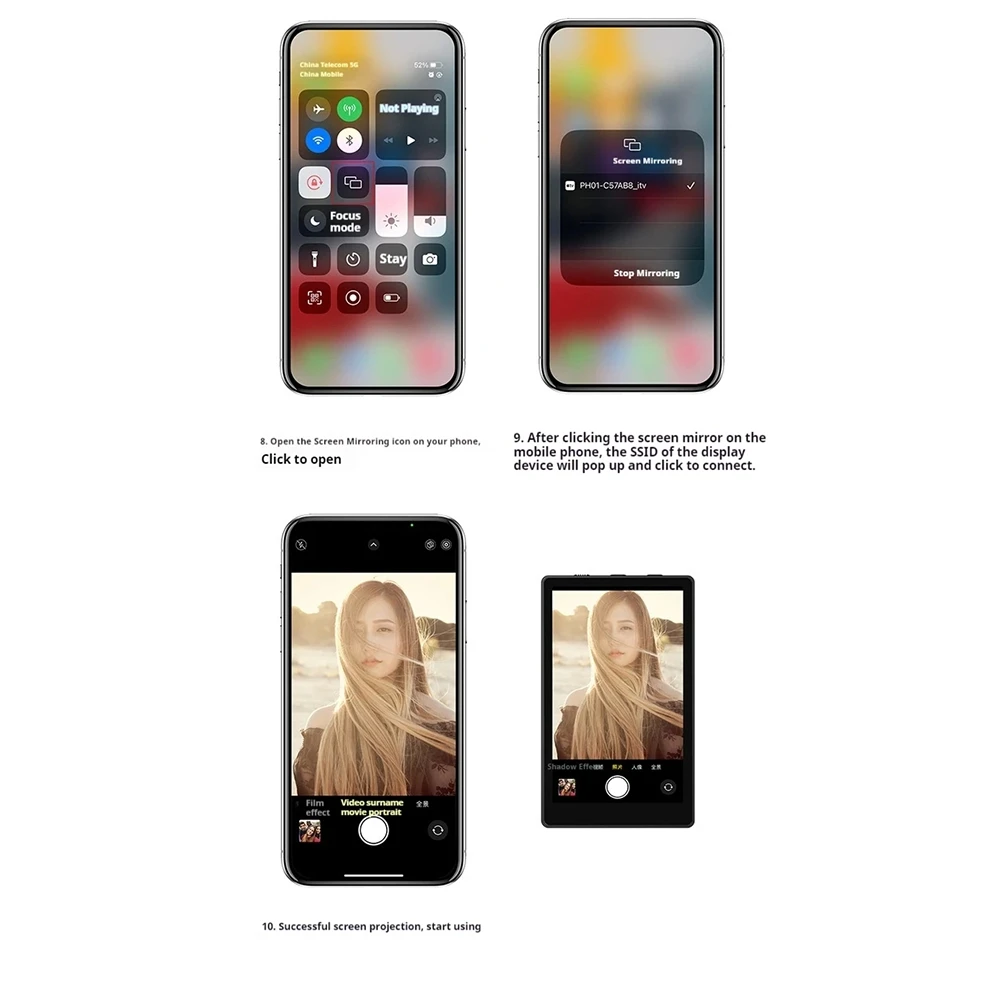 Reliablesmartphone Vlog Selfie Monitor Screen Magnetic Using Phone Rear Camera For Selfie Vlog Live Stream For Android Iphone