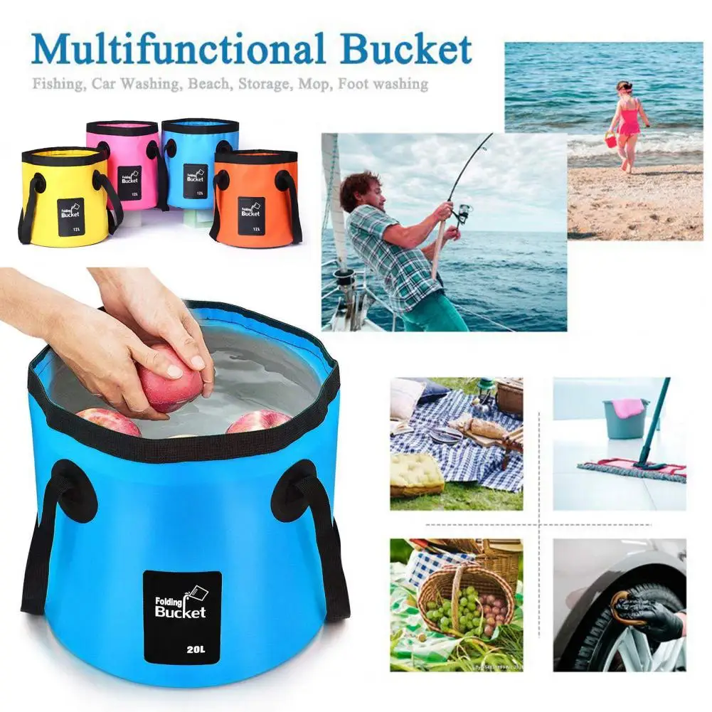 12/20L Outdoor Camping Bucket Bag With Handle Waterproof Multifunctional Car Washing Fishing Collapsible Water Storage Pail