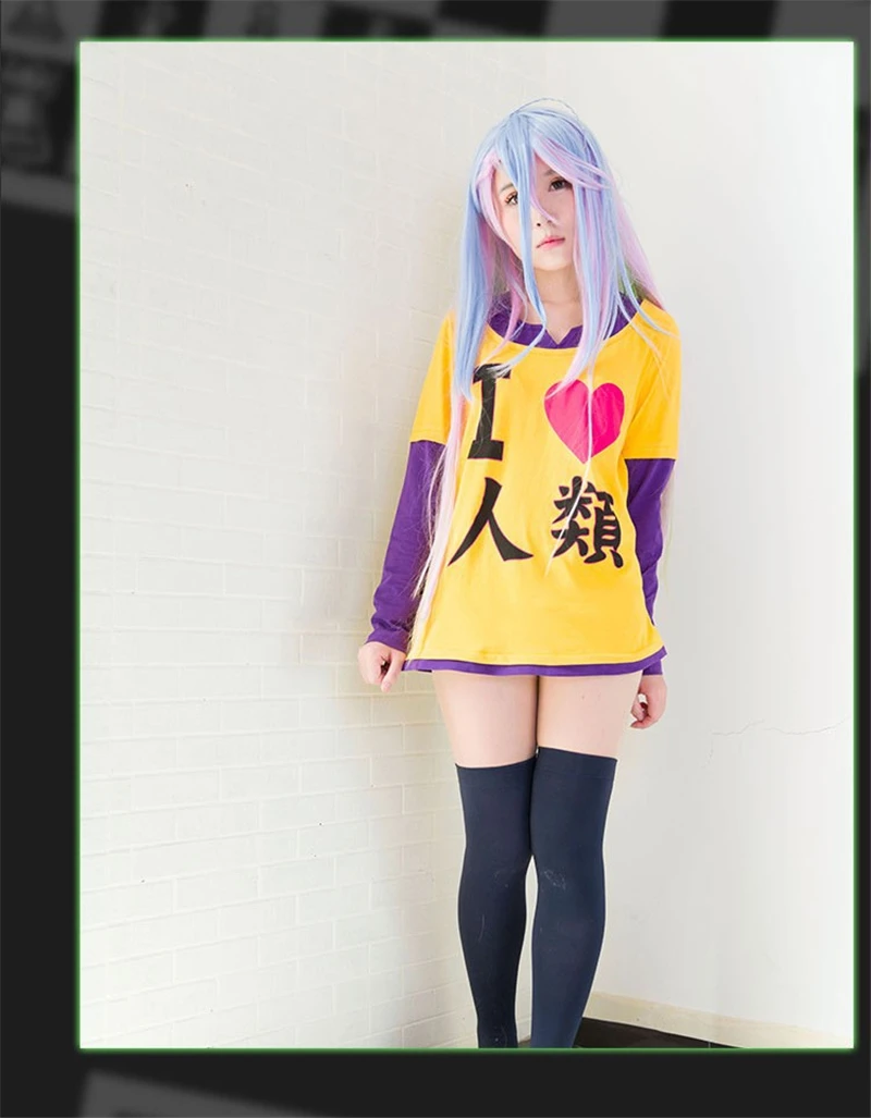 Fantasia infantil Anime NO GAME NO LIFE Cosplay Costume Sora T-shirt Shirt Tee +Free TRACK Disfraces