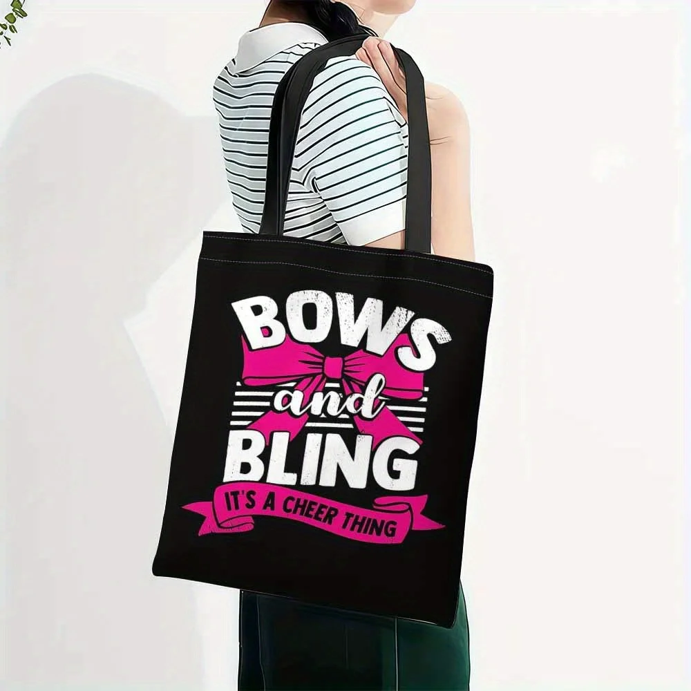 1pc Reusable Shopping Bag Women S Shoulder Tote Bag Fashionable Handbag Multifunctional Daily Shopping Bag Holiday Gift
