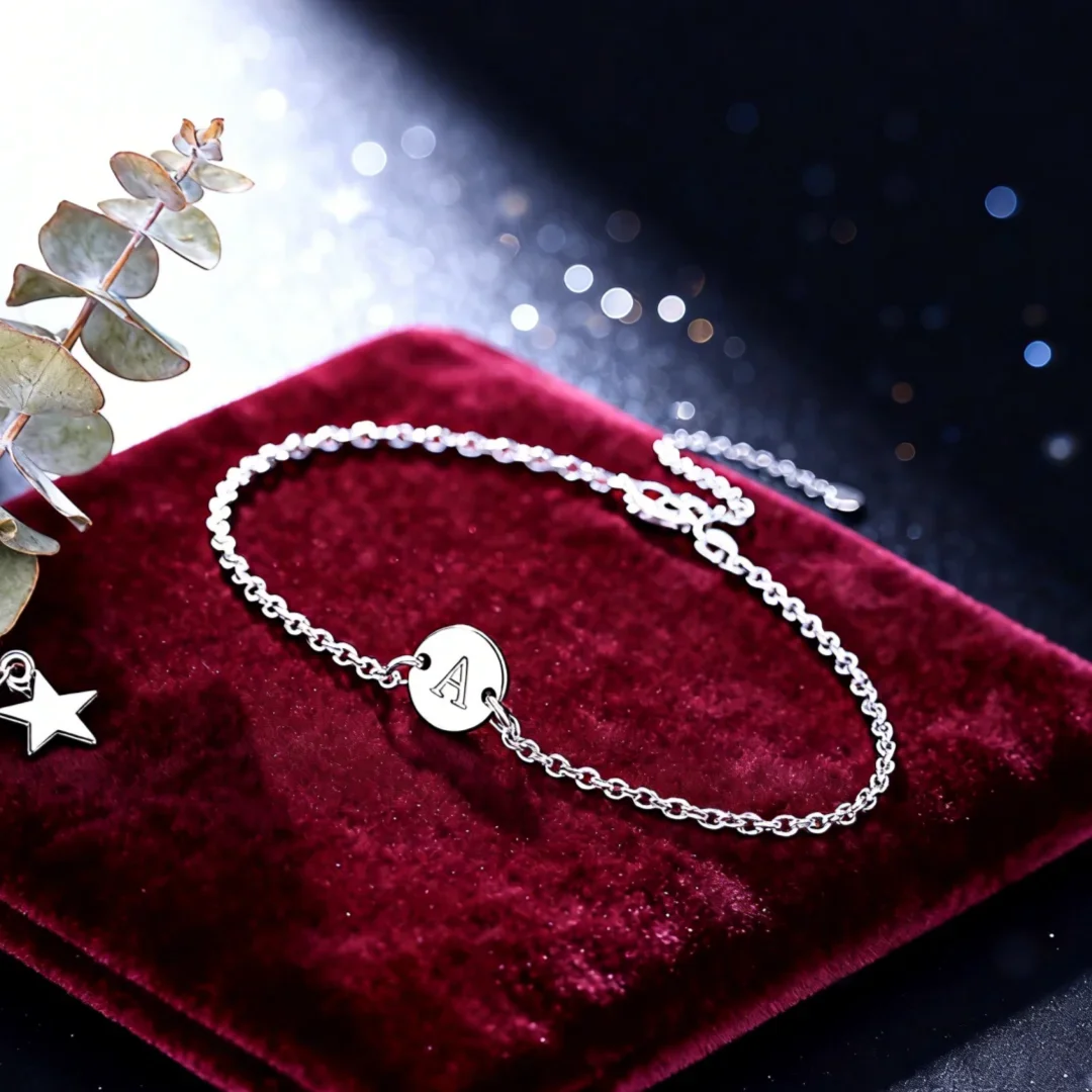 Hot niche Jewelry 925 Sterling Silver 26 letter cards Chain Bracelets for Women Fashion classic Party wedding Holiday Gifts