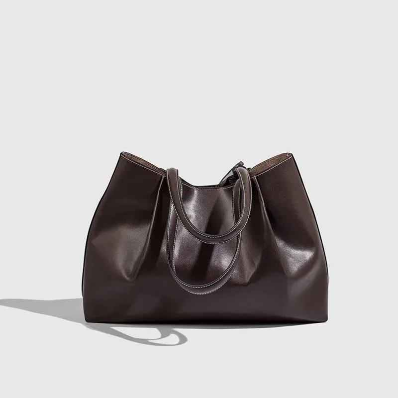 CLIP TOTE BAG, Damen Luxus-Handtasche im Modedesign, Einfarbige Schlichte Schultertasche, Hochwertige PU-Leder Handtaschen – Detail 7