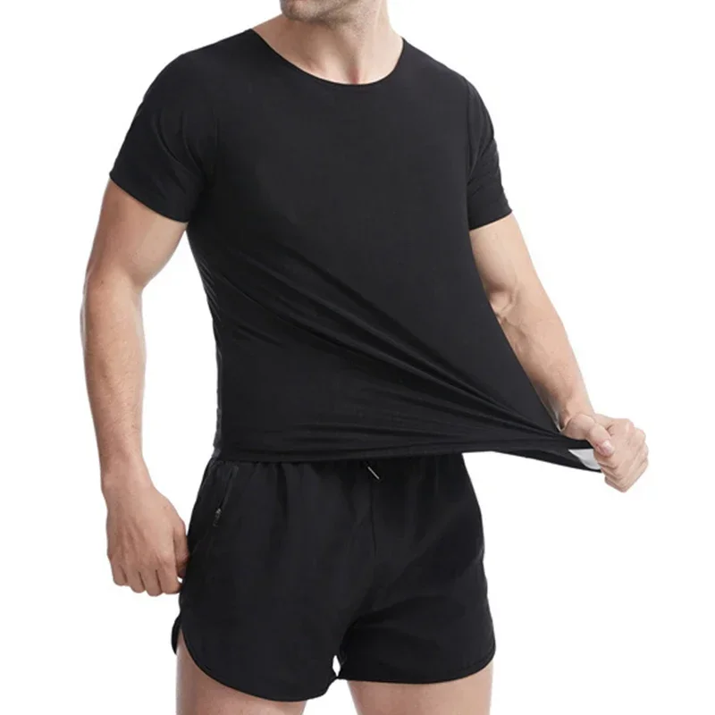 Men Sweat Sauna T-shirt Waist Trainer Slimming Suit Body Shapers Shapewear Corset Underwear Belly Control Fitness Fat Burn Tops