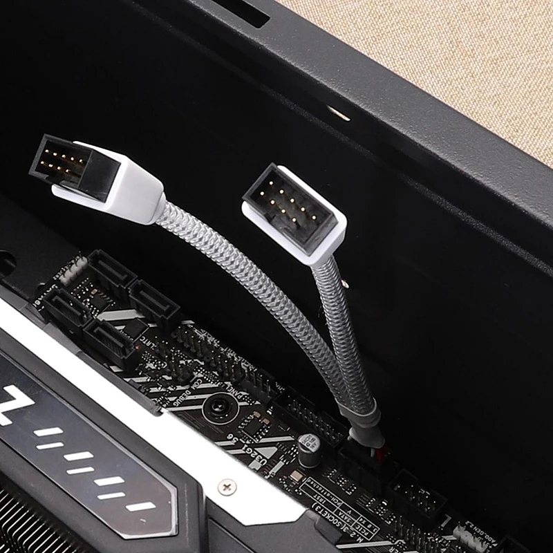 15cm Computer Motherboard USB 2.0 Extension Cable 9 Pin 1 Female To 2 Male Y Splitter Audio HD Extension Hub Cable For PC