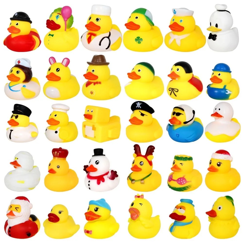 

Toddler Baby Play Water Toys Little Yellow Duck Bath Toy Squeeze Sound Rubber Ducky Toys Kids Swimming Funny Toys