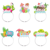 6pcs Summer Theme Party Hair Bands Dress Up Supplies Hawaii Beach Party Party Photo Ambience Props Set