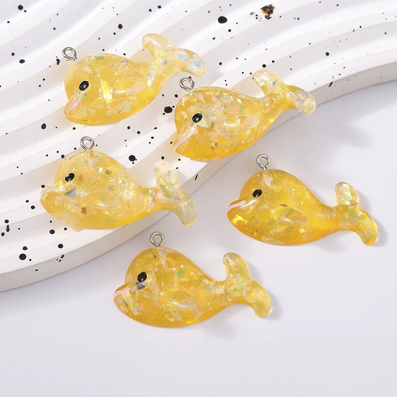 

Duarte 20Pcs/Lot Cute Resin Marine Life Whale Charms Pendants for Making Necklaces Earrings Bracelet DIY Crafts Jewelry Findings