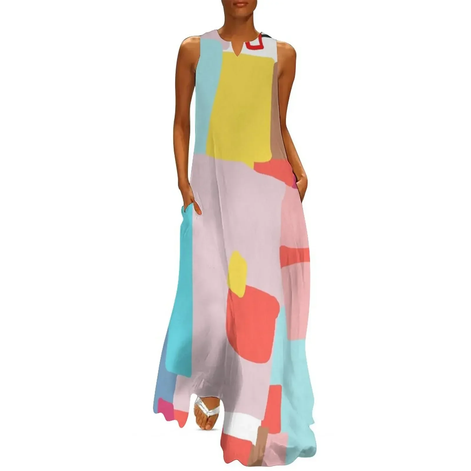 نوافذ القدرة # مجردة الفن # اللوحة فستان طويل ملابس امرأة فساتين نسائية فساتين نسائية فستان #1