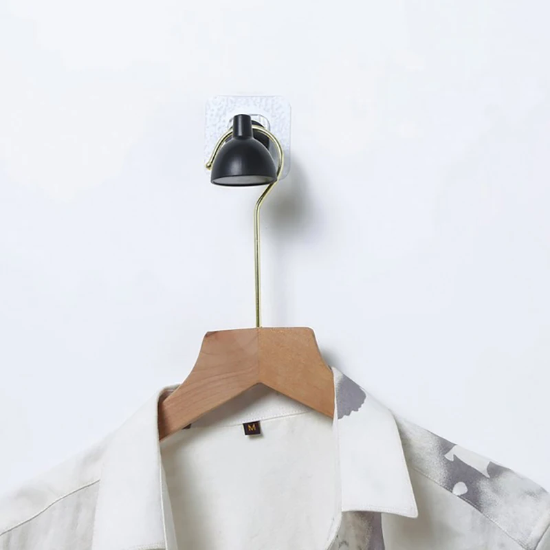 Creative Wall Hanging Hook Key Holder Desk Lamp Self-adhesive Clothes Hat Key Holder Hangers Key Rack Wall Furniture Decoration