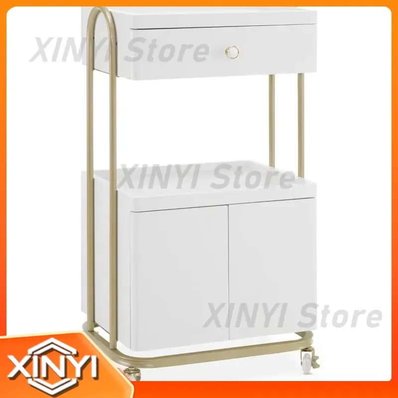 Barber Salon Rolling Trolley with Universal Wheels Storage Cart with Drawers Hair Stylist Tool Organizer for Salon Furniture