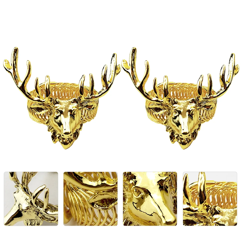 

2pcs Antler Shaped Curtain Tiebacks Metal Deer Head Design Xmas Decoration Buckle Easy Install For All Sizes