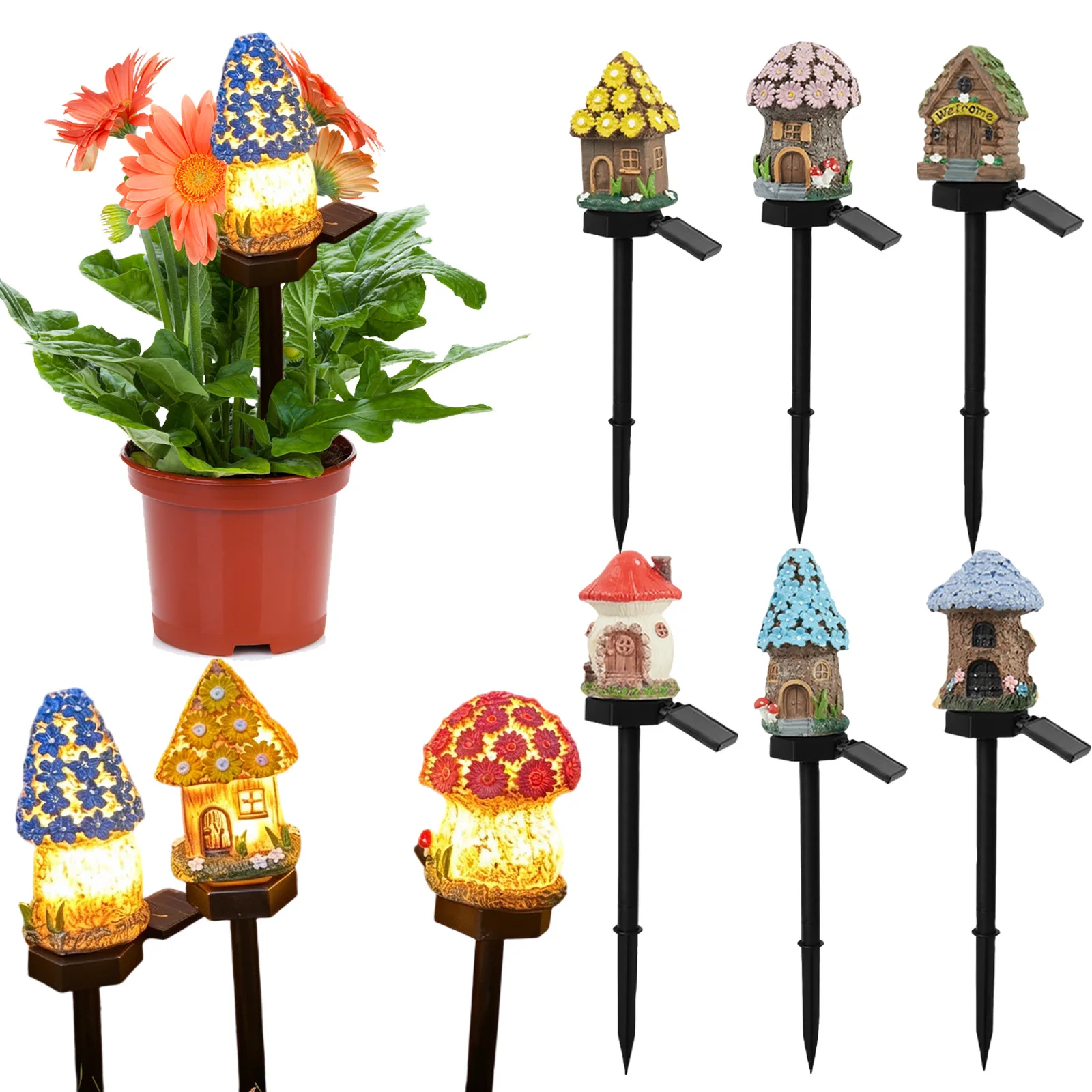 luz-solar-para-jardim-externo-lampada-decorativa-de-resina-em-forma-de-casa-luz-de-estaca-para-o-solo-luzes-ambientais-a-prova-d'Agua
