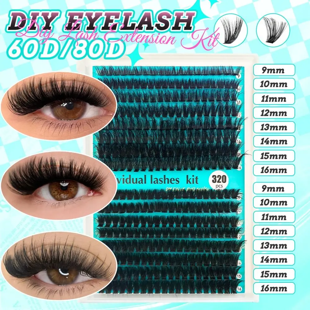 16 Rows 9-16mm Length False Eyelashes Natural Look Bond and Seal 3D Faux Mink Lash Cluster Design Wispy Style Eye Makeup Tools